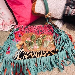Bohemian Fringe Custom Shoulder Bag - Multicolor